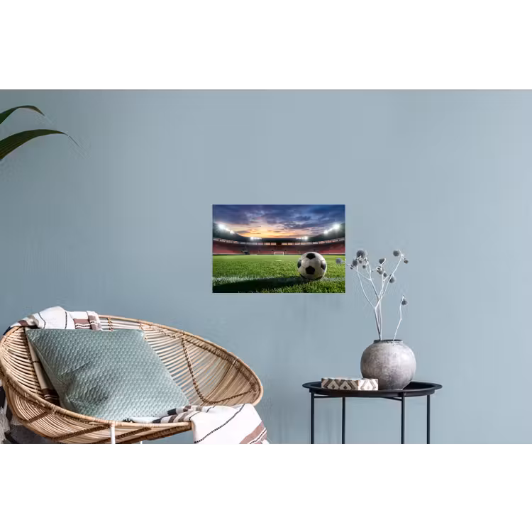 Voetbal - Stadion - Sport - Groen Muursticker klein -plant