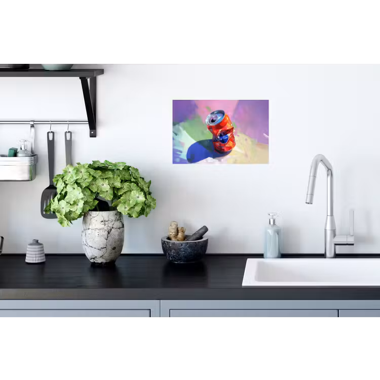 Frisdrank - Blik - Paars Muursticker klein -keuken