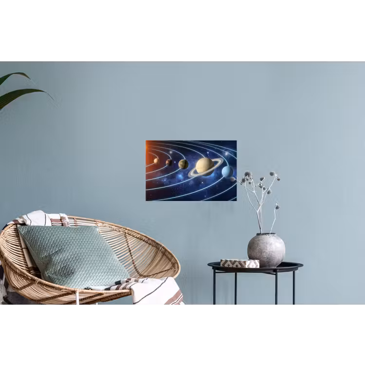 Ruimte - Zonnestelsel - Blauw Muursticker klein -plant