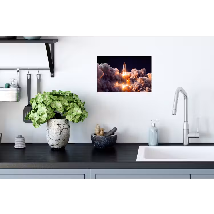 Wall Sticker - Spacecraft - Launch - Stars - Ruimtevaartuig - Lancering - Sterren Muursticker klein