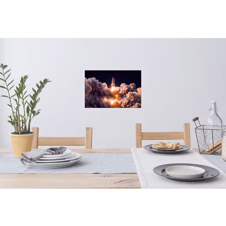 Wall Sticker - Spacecraft - Launch - Stars - Ruimtevaartuig - Lancering - Sterren Muursticker klein