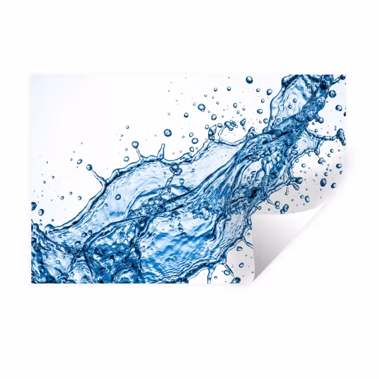 Spash - Water - Blauw Muursticker klein -3d