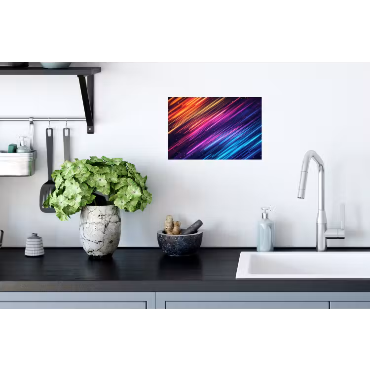 Snelheid - Kosmos - Kleurrijk Muursticker klein -keuken