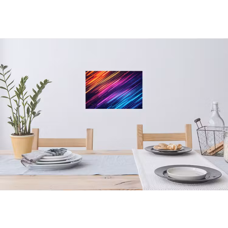 Snelheid - Kosmos - Kleurrijk Muursticker klein -eettafel
