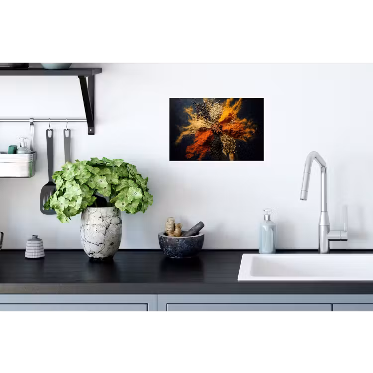 Specerijen - Explosie - Oranje Muursticker klein -keuken
