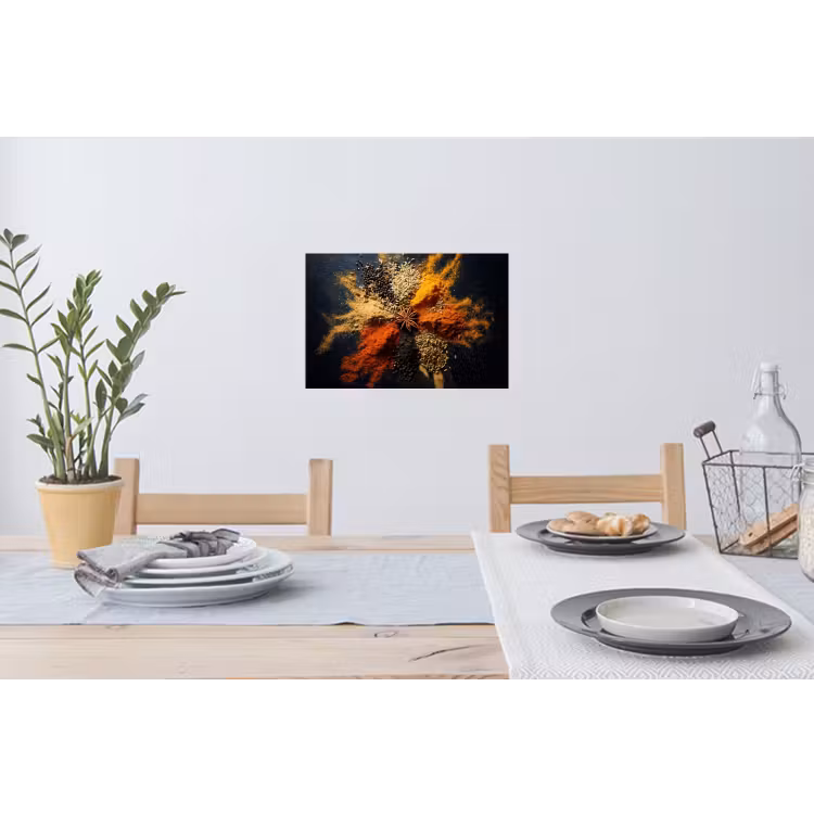 Specerijen - Explosie - Oranje Muursticker klein -eettafel