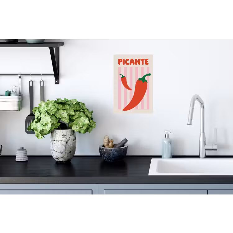 Pittig - Pepers - Rood Muursticker klein -keuken