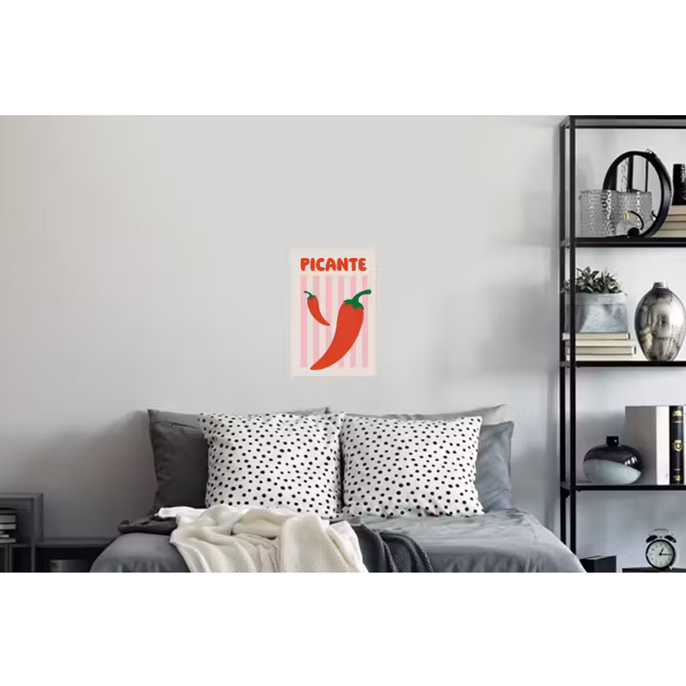 Pittig - Pepers - Rood Muursticker klein -slaapkamer