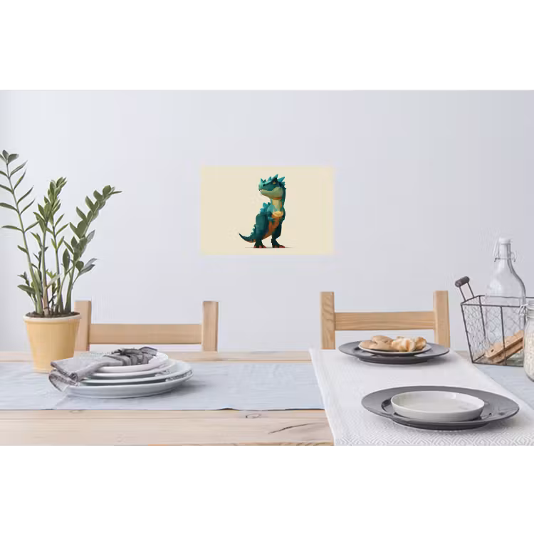 Stekels - Dino - Blauw - Gespierd Muursticker klein -eettafel