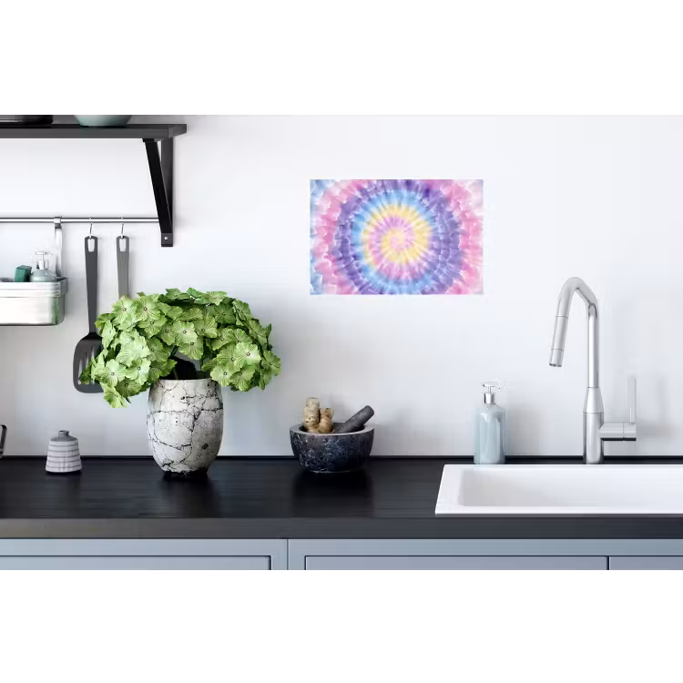 Spiraal - Tie dye - Pasteltinten Muursticker klein -keuken