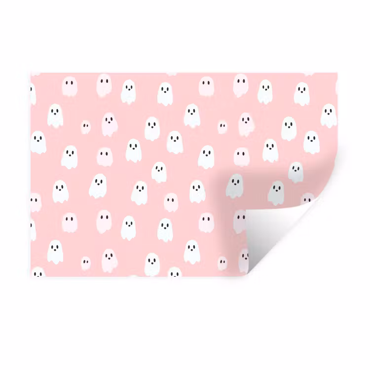 Spookjes - Patroon - Roze Muursticker klein 286 -3d