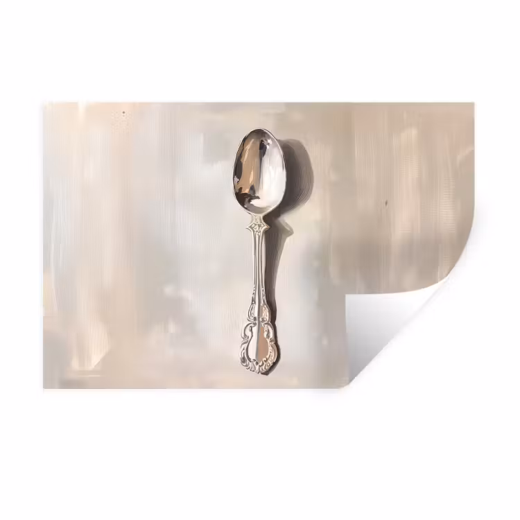 Lepel - Verf - Zilver Muursticker klein -3d