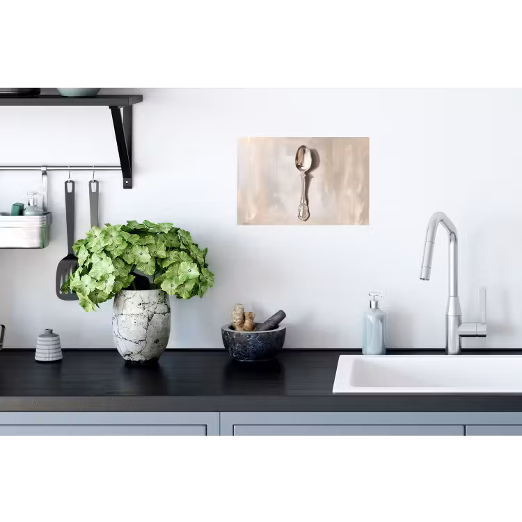 Lepel - Verf - Zilver Muursticker klein -keuken