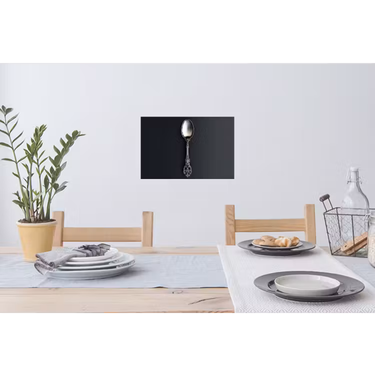 Lepel - Zilver - Metaal Muursticker klein -eettafel