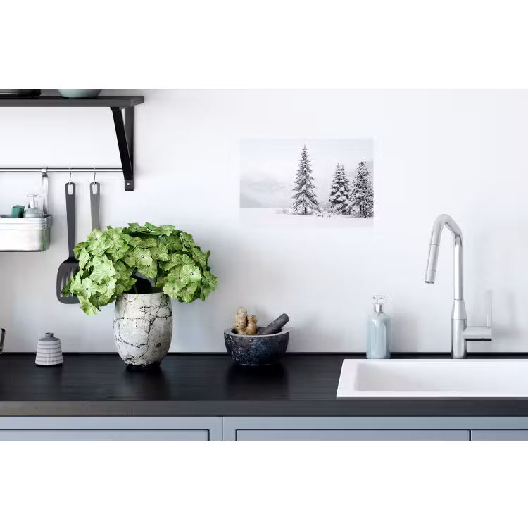 Fijnsparren - Sneeuw - Winter - Landschap - Stilte Muursticker klein -keuken