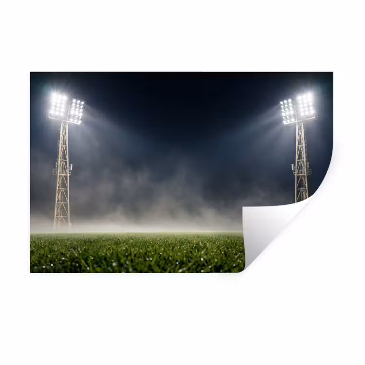 Stadion - Lichtmast - Sport - Nacht Muursticker klein -3d