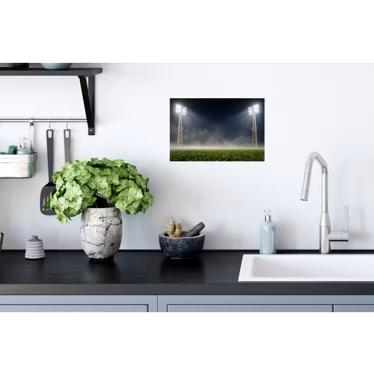 Stadion - Lichtmast - Sport - Nacht Muursticker klein -keuken