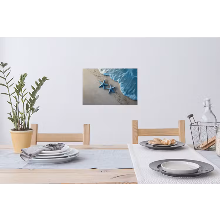 Zeesterren - Zand - Zee - Blauw Muursticker klein -eettafel