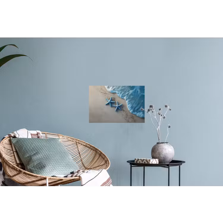 Zeesterren - Zand - Zee - Blauw Muursticker klein -plant
