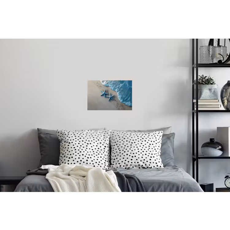 Zeesterren - Zand - Zee - Blauw Muursticker klein -slaapkamer