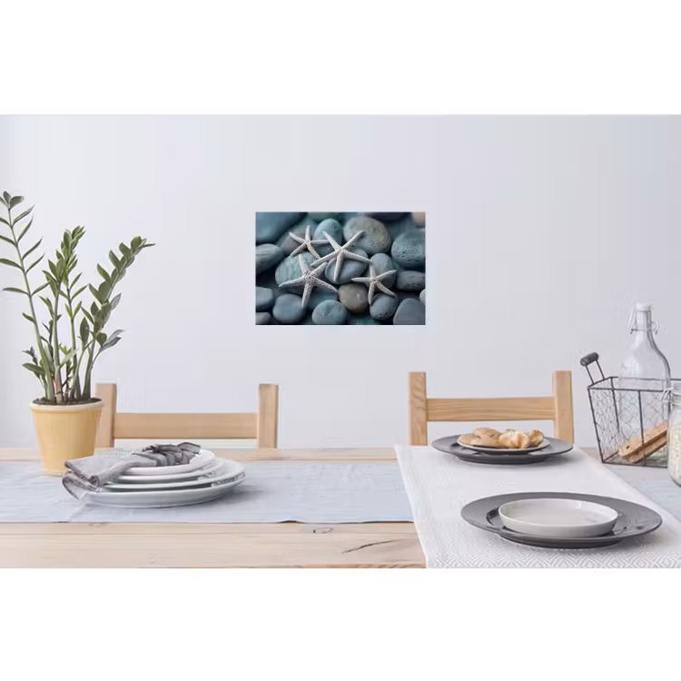 Zeesterren - Stenen - Wit Muursticker klein -eettafel