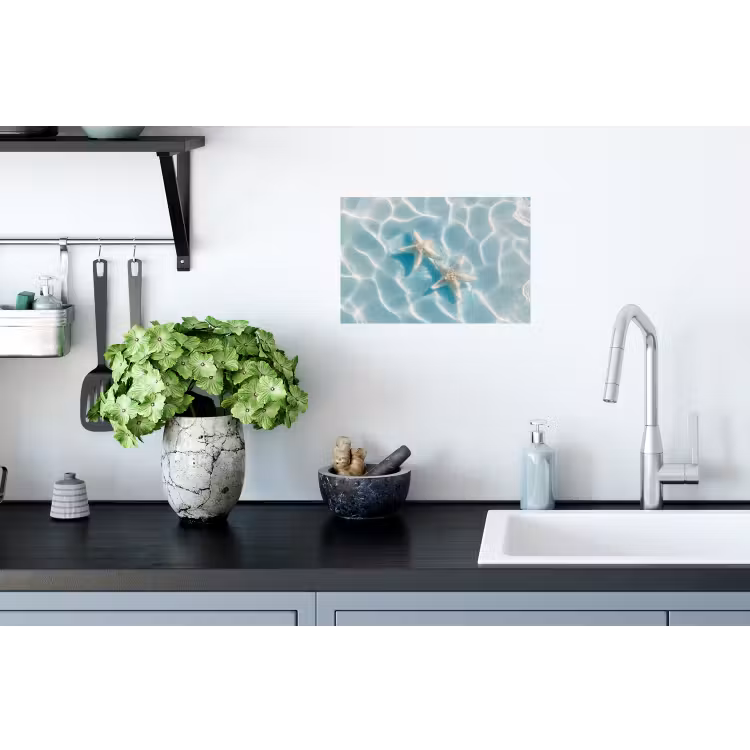Zeesterren - Golvend water - Rustgevend Muursticker klein -keuken