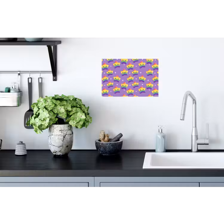 Sterren - Regenboog - Paars Muursticker klein 286 -keuken