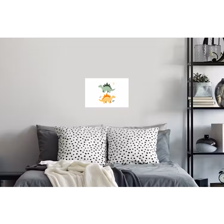 Sterren - Stegosaurussen - Blaadjes - Groen Muursticker klein -slaapkamer