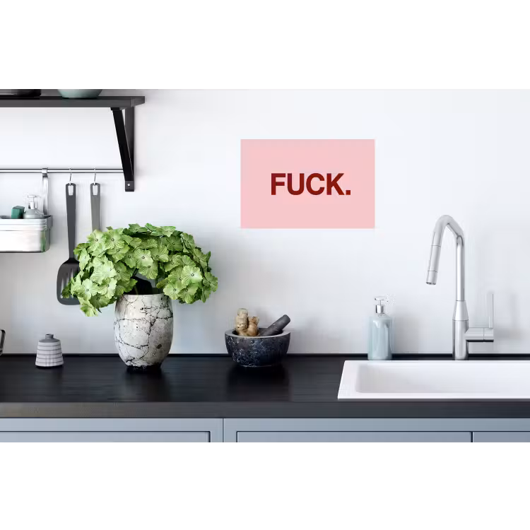 Statement - Krachtig - Roze Muursticker klein -keuken