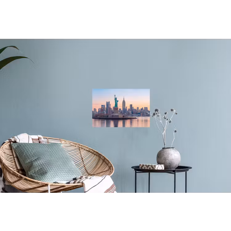 Vrijheidsbeeld - New York - Zonsopgang - Stad - Architectuur Muursticker klein -plant