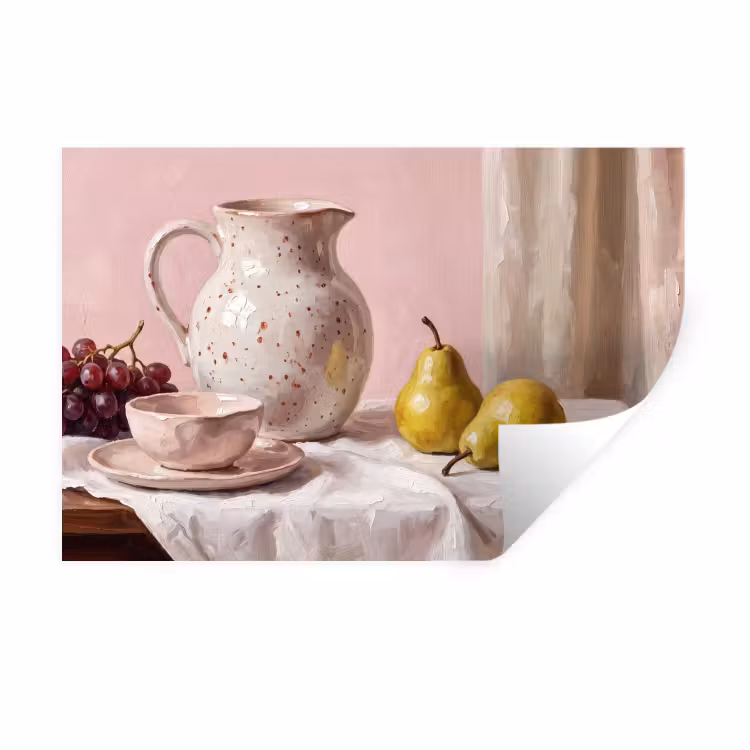 Wall Sticker - Still Life - Fruit - Pink - Stilleven - Fruit - Roze Muursticker klein