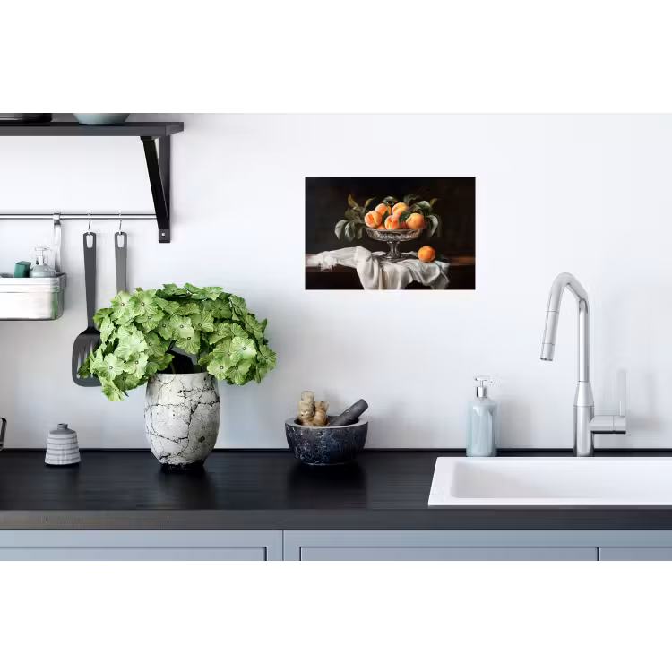 Stilleven - Perziken - Vintage Muursticker klein -keuken