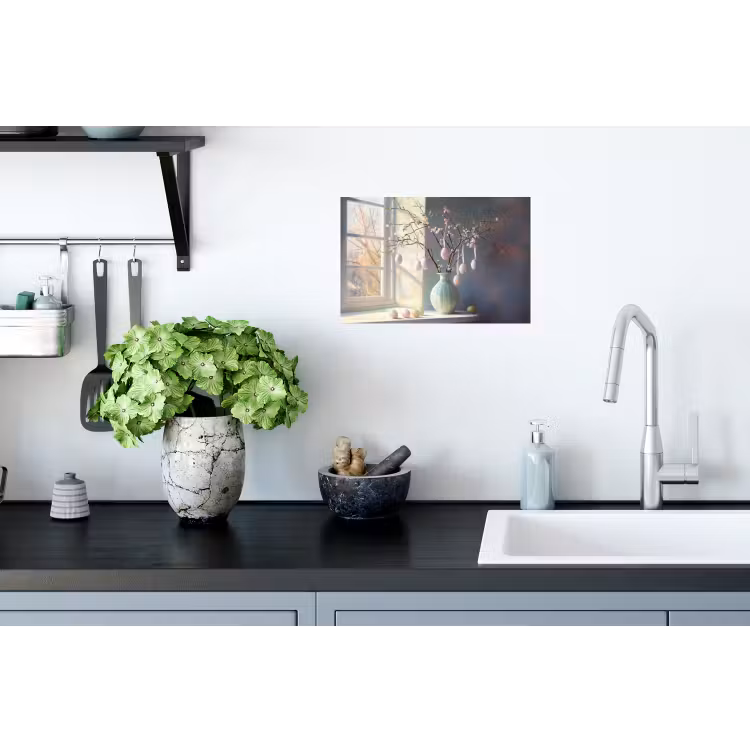 Stilleven - Vaas - Paastak Muursticker klein -keuken