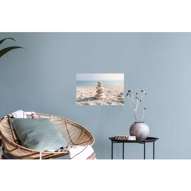 Stenen - Stapel - Zand - Zee Muursticker klein -plant