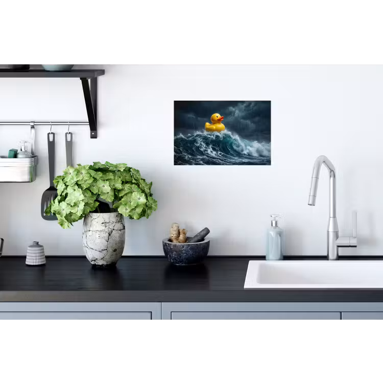 Storm - Badeend - Golven Muursticker klein -keuken