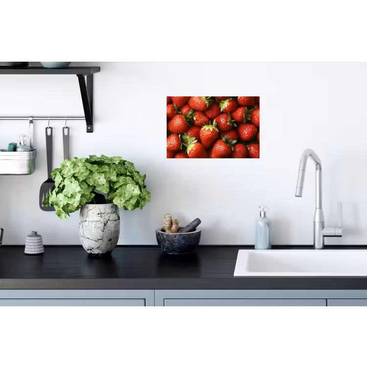 Aardbei - Fruit - Rood Muursticker klein -keuken