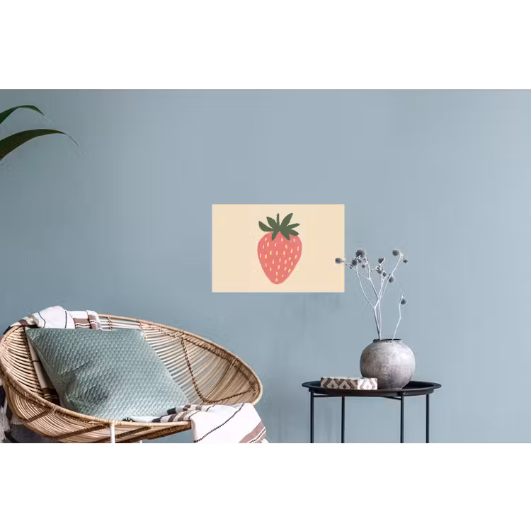 Aardbei - Minimalistisch - Rood - Fruit Muursticker klein -plant