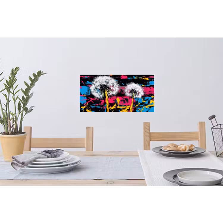 Street Art - Kleurrijk - Muur Muursticker klein -eettafel