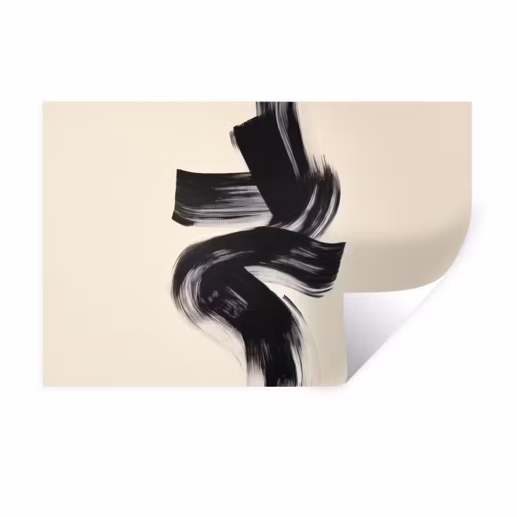 Strepen - Zwart - Abstract Muursticker klein -3d