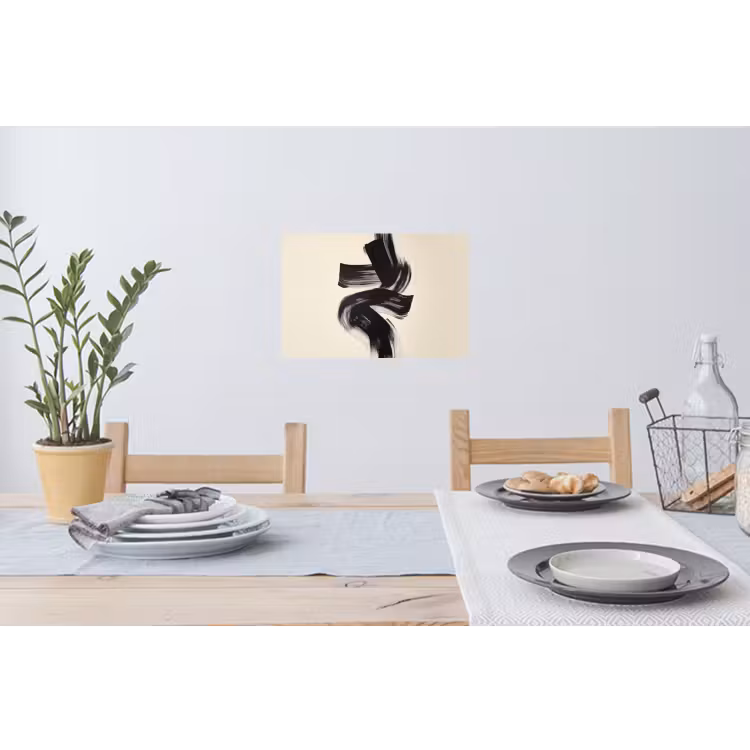Strepen - Zwart - Abstract Muursticker klein -eettafel