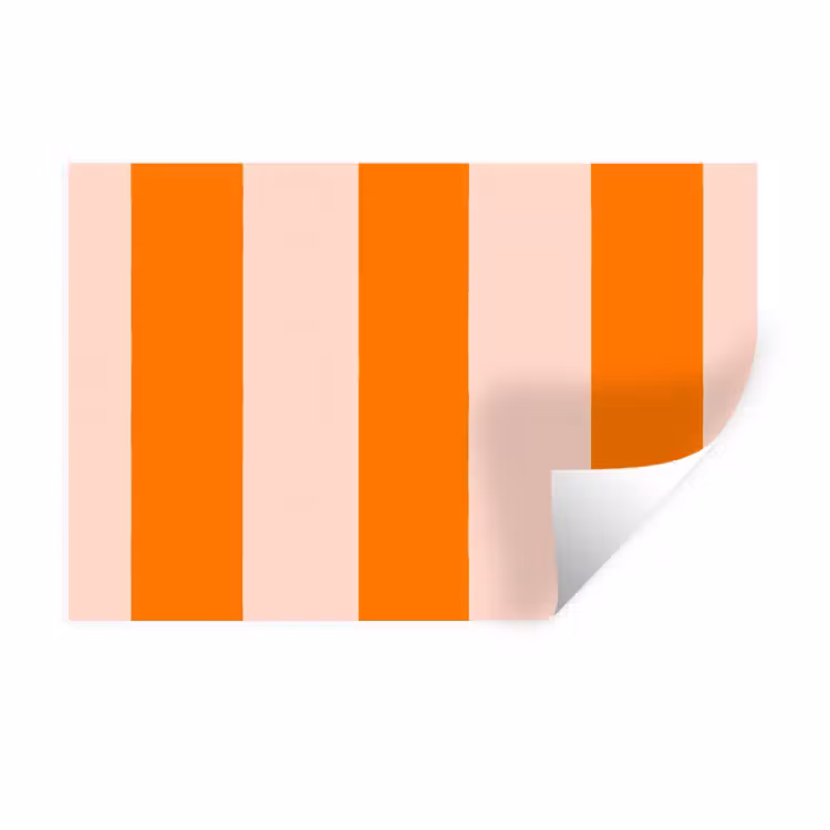 Strepen - Modern - Oranje Muursticker klein 286 -3d