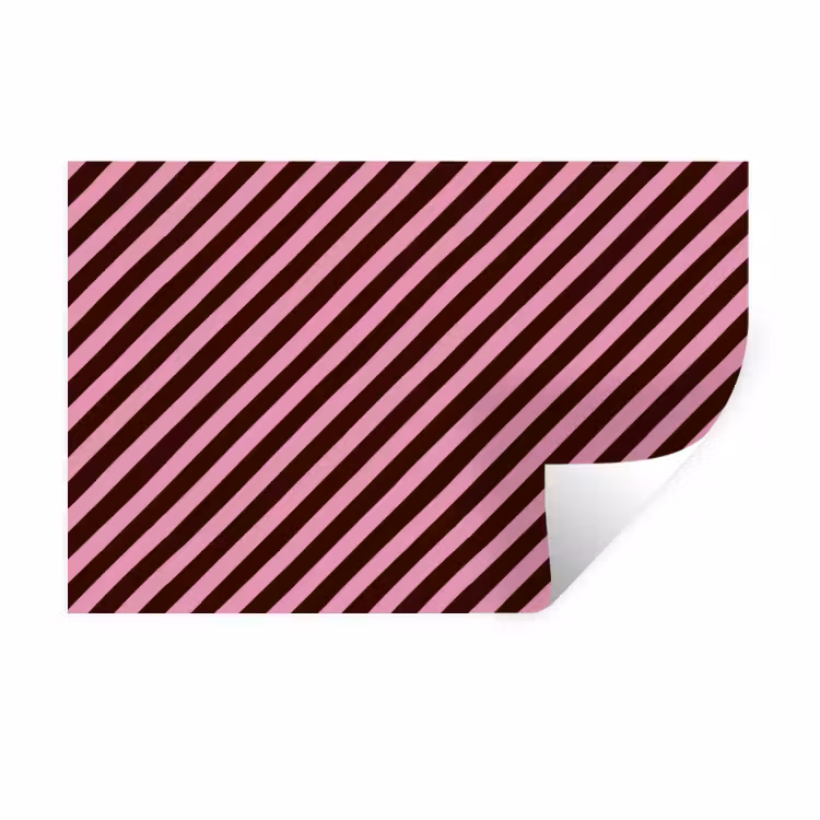 Strepen - Roze - Bruin Muursticker klein 286 -3d