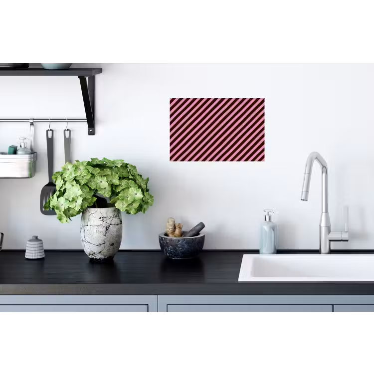 Strepen - Roze - Bruin Muursticker klein 286 -keuken