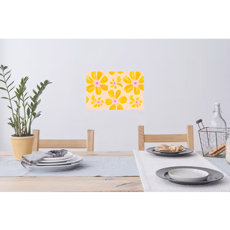 Zomers - Bloemen - Geel Muursticker klein 286 -eettafel