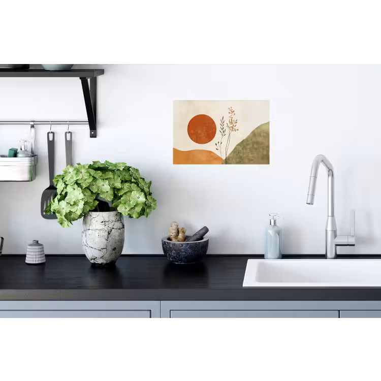 Zon - Abstract - Takken - Oranje Muursticker klein -keuken