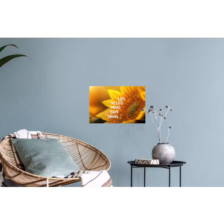 Zonnebloem - Close up - Geel - Quote Muursticker klein -plant