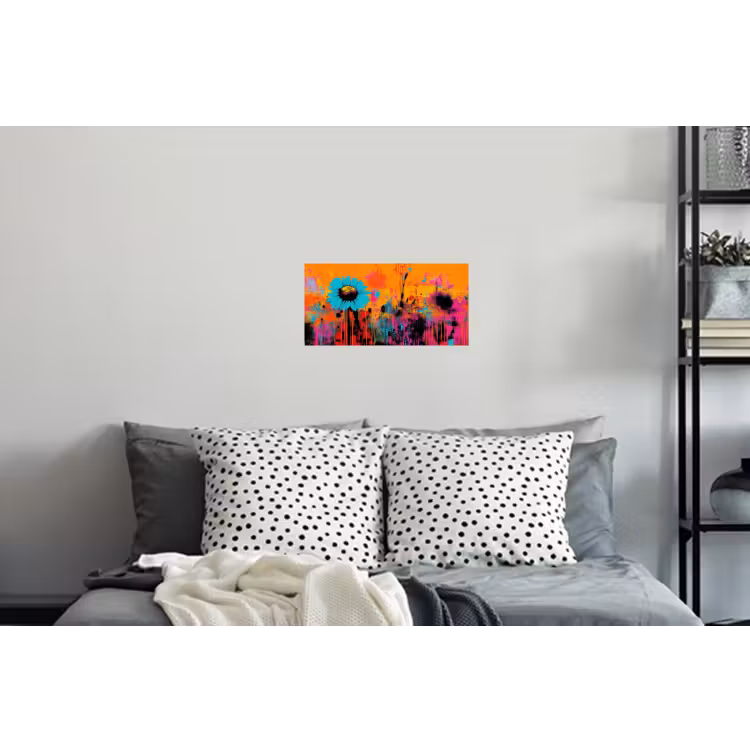 Zonnebloemen - Abstract - Oranje Muursticker klein -slaapkamer