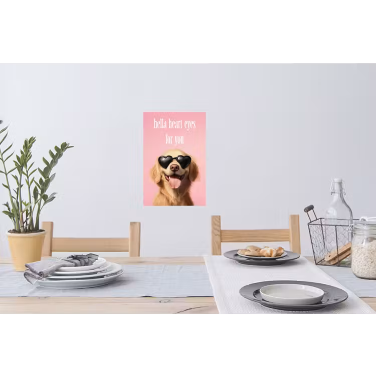 Zonnebril - Hartjes - Hond - Valentijn Muursticker klein -eettafel