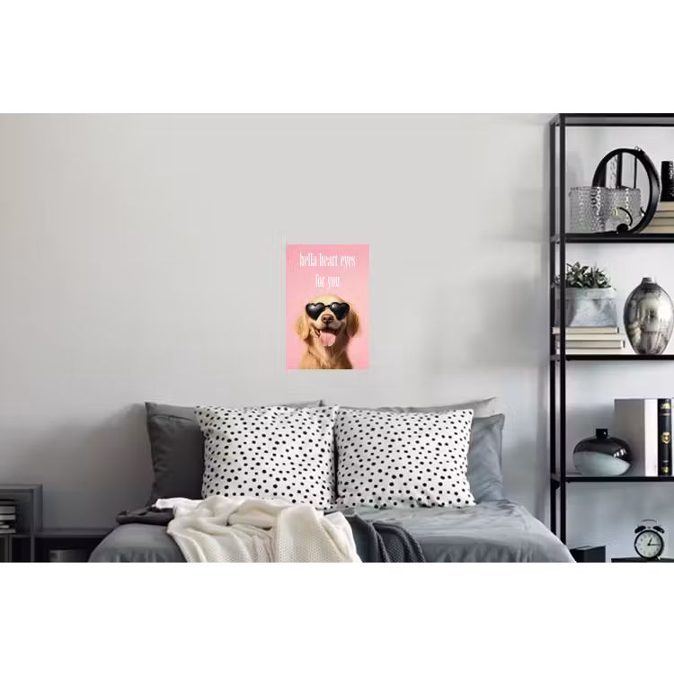 Zonnebril - Hartjes - Hond - Valentijn Muursticker klein -slaapkamer
