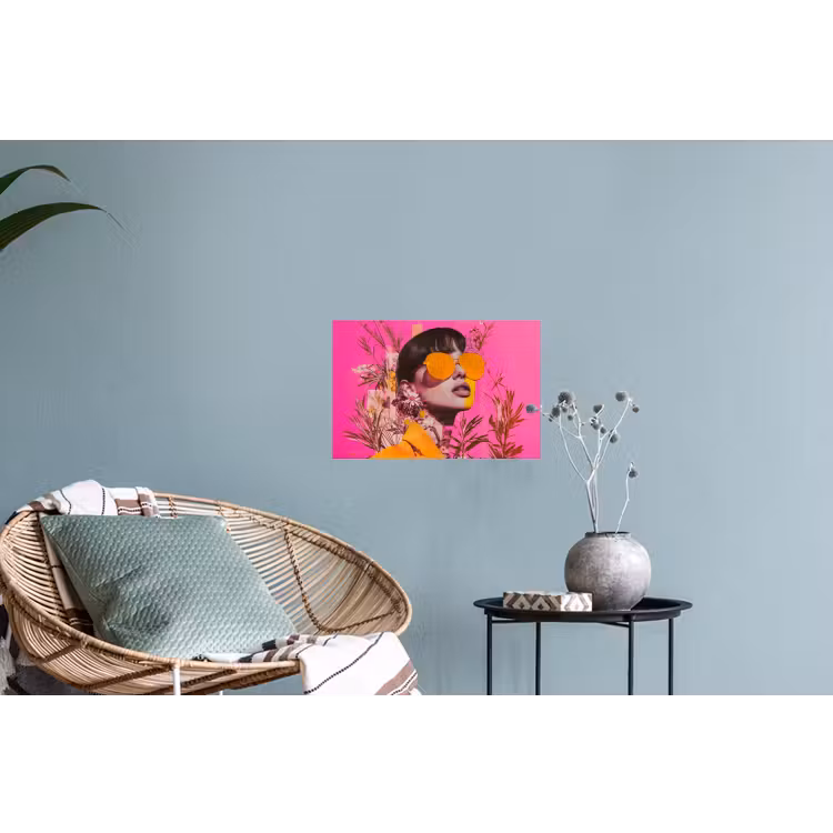Zonnebril - Oranje - Vrouw - Planten Muursticker klein -plant